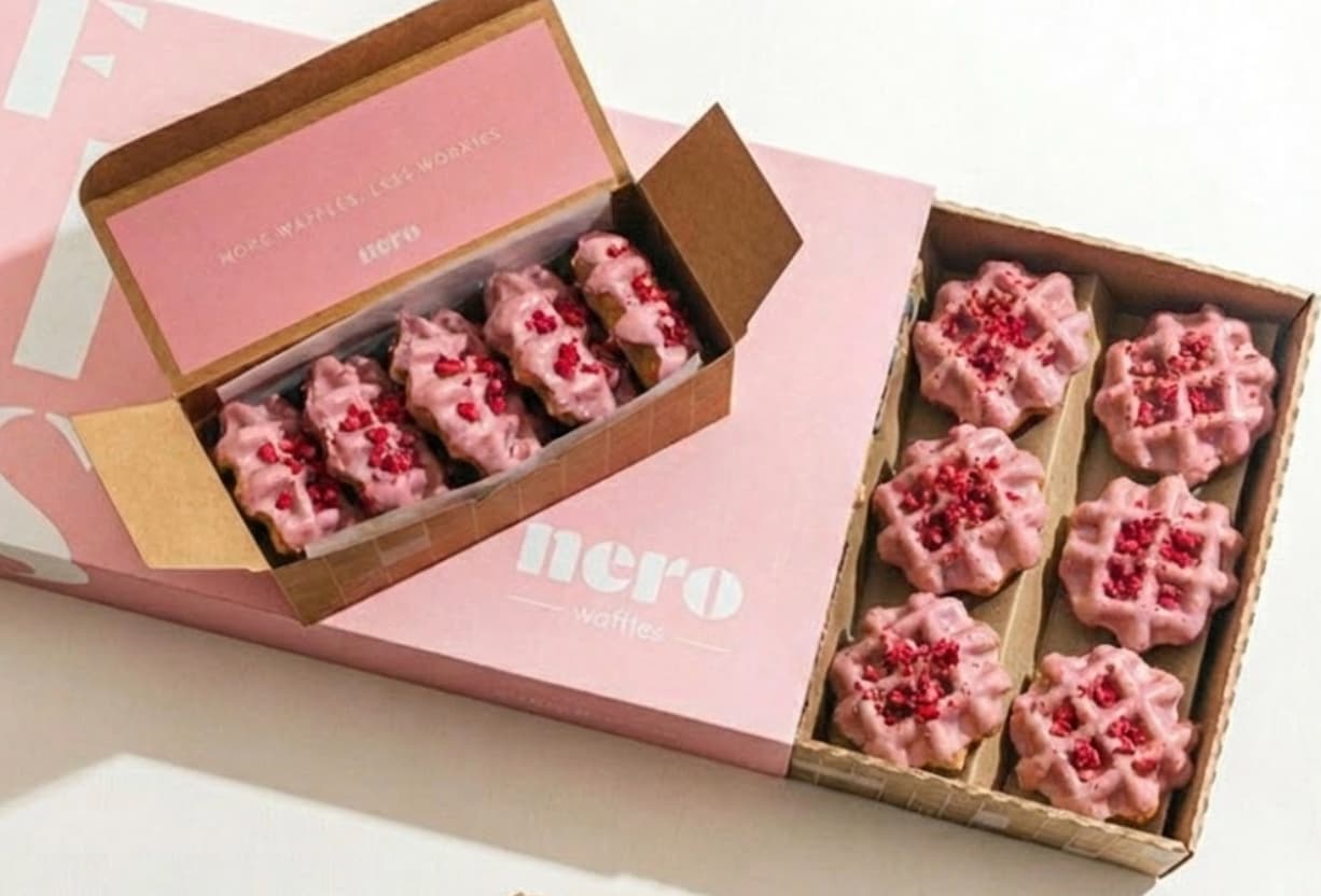 Raspberry Mini Waffle Platter