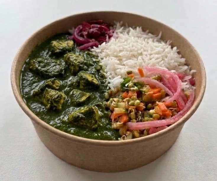 Palak Chicken Rice Bowl