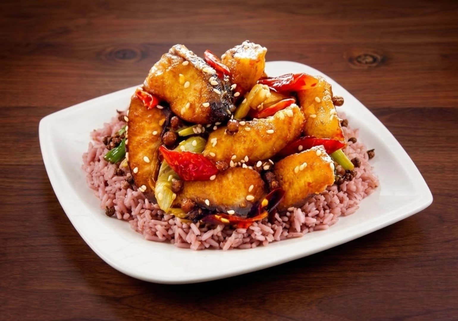 Chilli Garlic Fish Rice Bowl