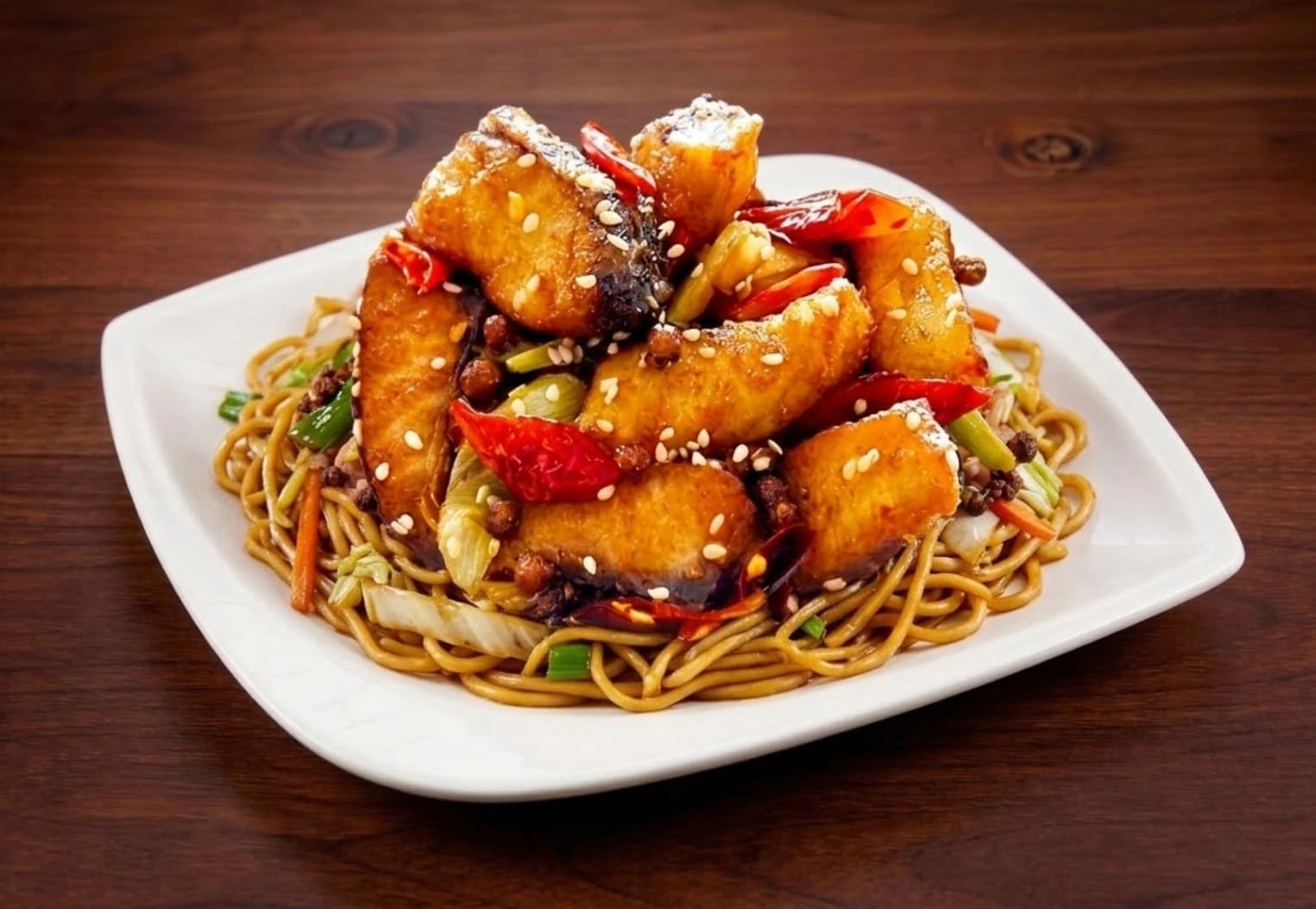 Chilli Garlic Fish Noodle Bowl
