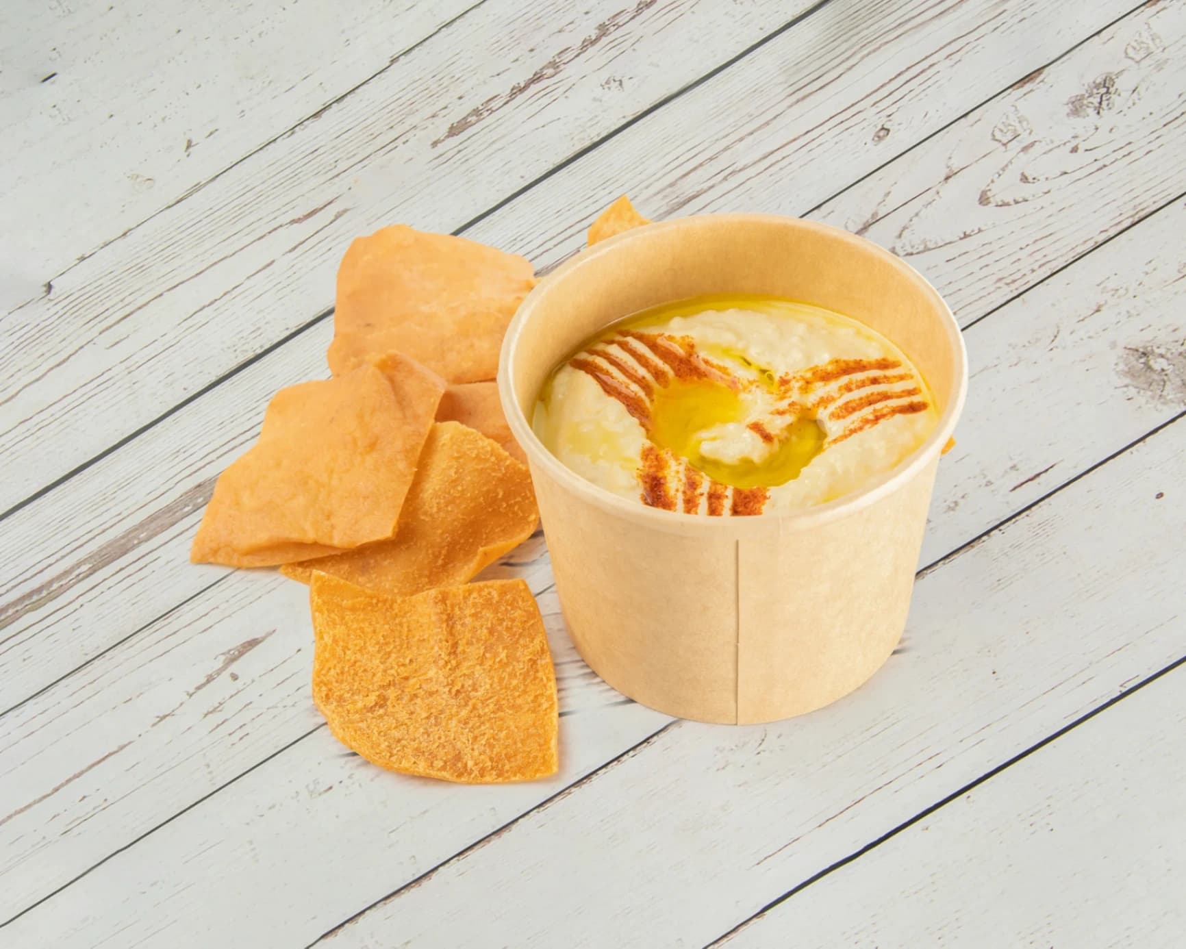 Sharing Portion of Hummus