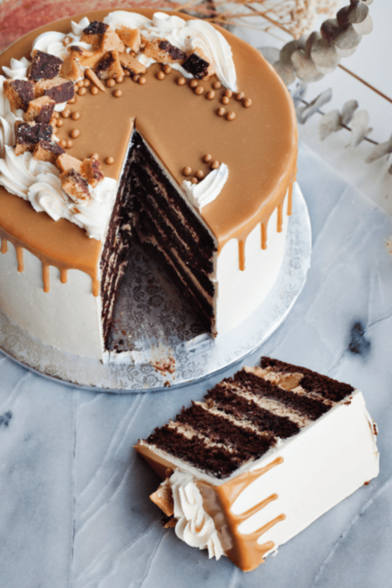 Double Chocolate Caramel Crunch Cake
