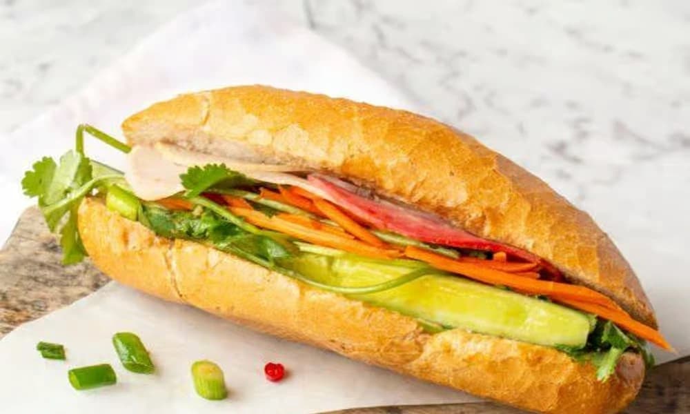 Lemongrass Pork Banh Mi sandwich
