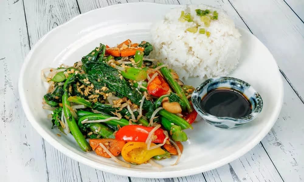 Stir-Fried Vegetables with Rice