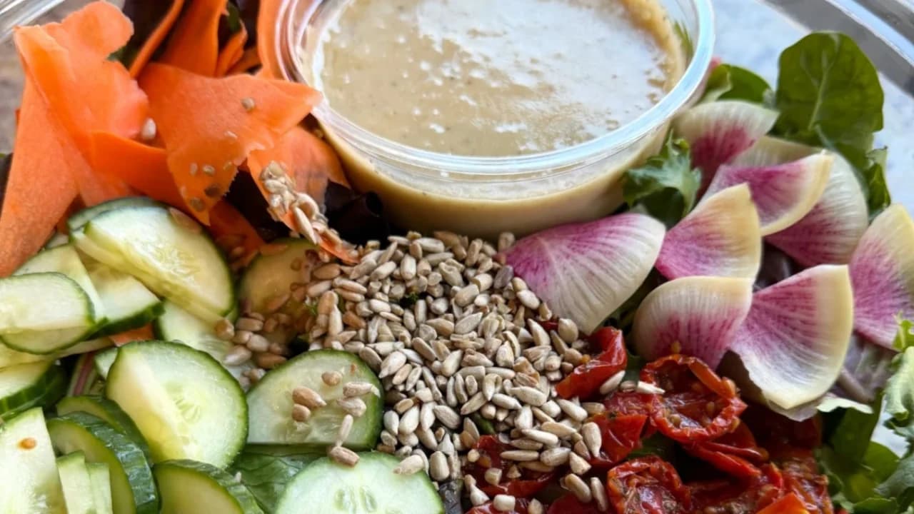 Sharing Mixed Green Salad