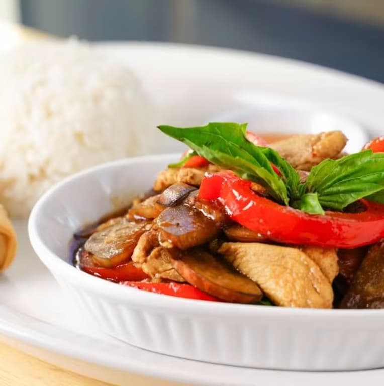 Eggplant Basil Stir Fry