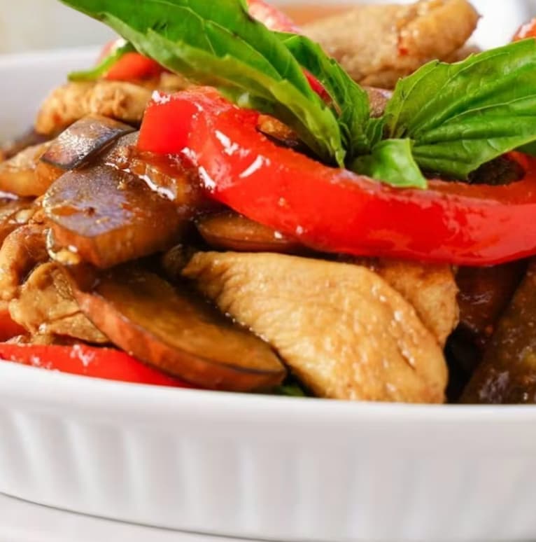 Eggplant Basil Stir Fry
