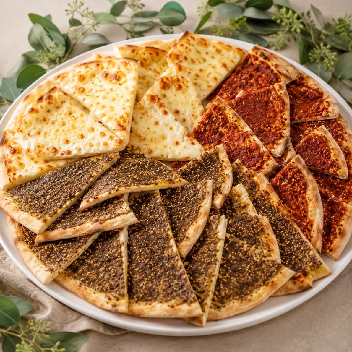 Mixed Arabic Manakish Platter