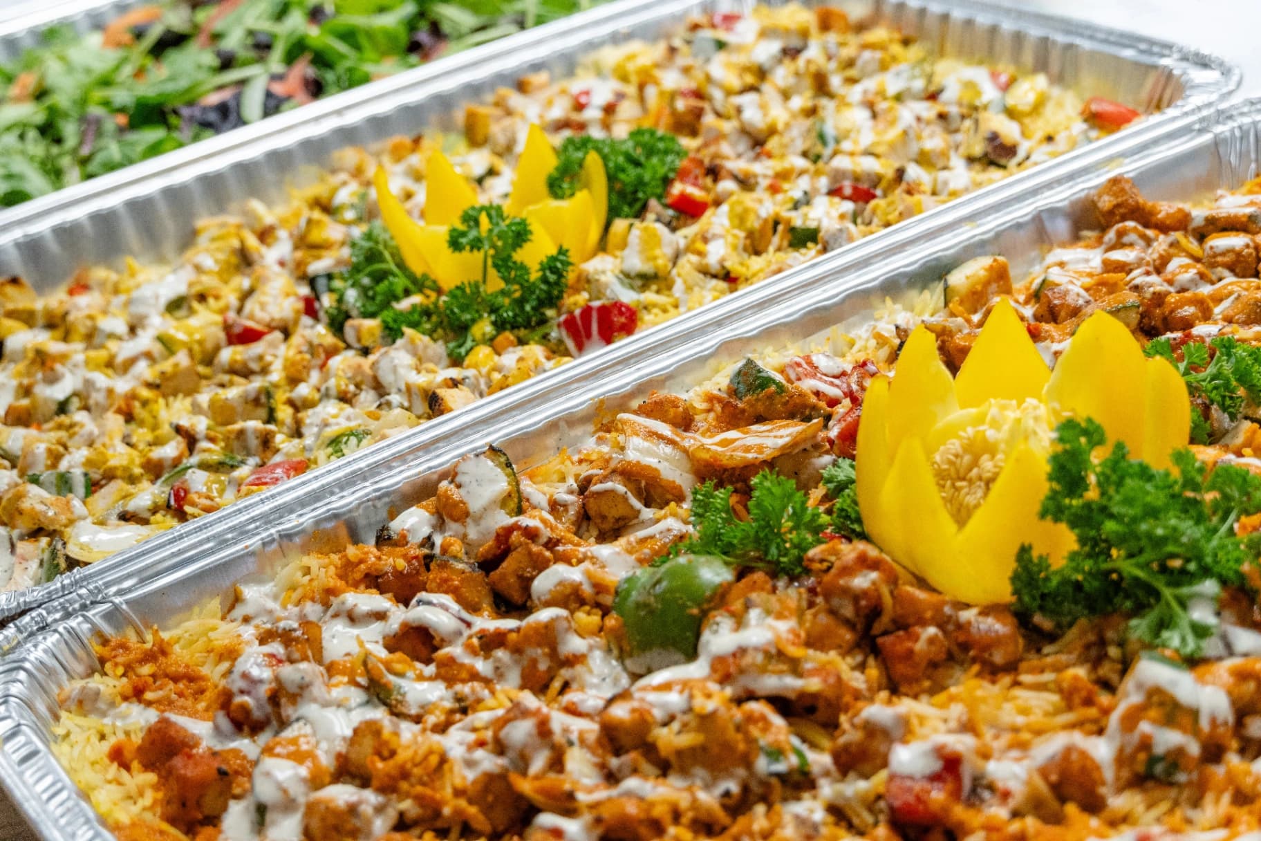 Chicken and Rice with Grilled Veggies Tray